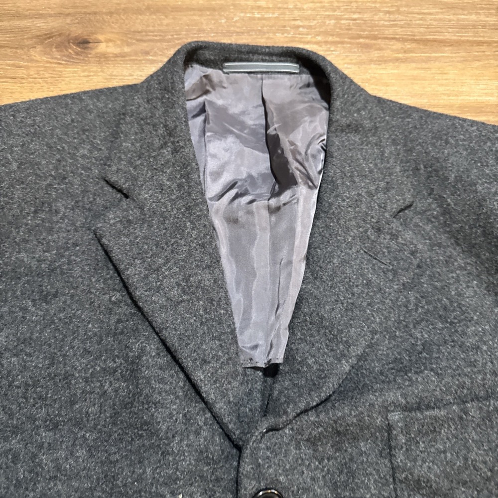 Ermenegildo Zegna Soft Black Gray Wool Cashmere Blazer Suit Coat EU 52R / US 42R - Picture 8 of 16